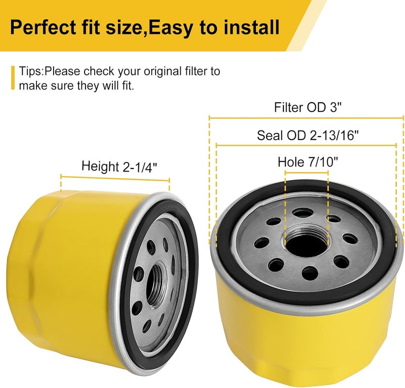 CLSR2U Replacement B&S 492932 Oil Filter Fit for Hu sqvarna JD Engine - Mower Filter Compatible with HU YTH22V46 YTH24V48, John Dee re D130 D105, Craftsman T1000 LT2000 Lawn Tractor, Poulan Cub Cad et Mower - Image 2